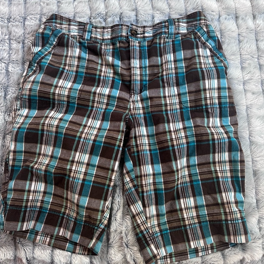 Women’s  Plaid Shorts in Brown and Blue
